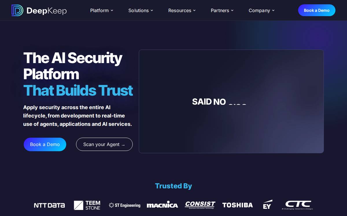 Deepkeep website preview