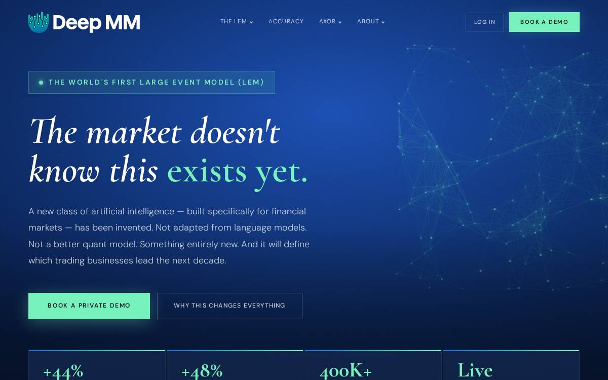 Deep Market Making website preview