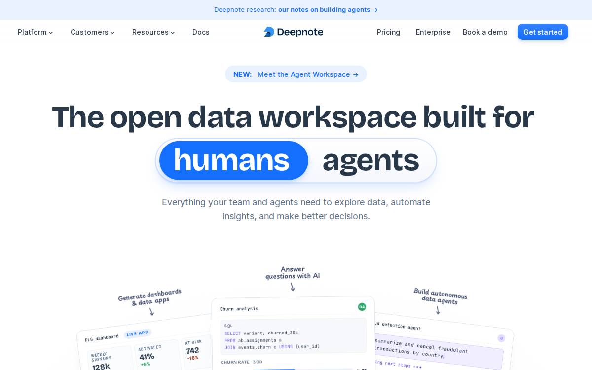Deepnote website preview