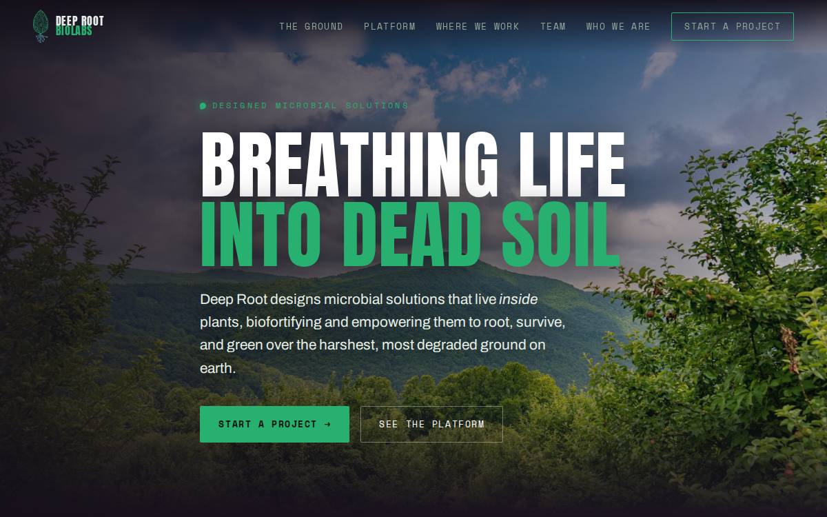 Deeprootbio website preview