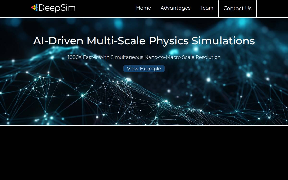 DeepSim, Inc. website preview