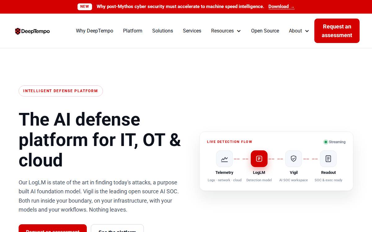 DeepTempo website preview