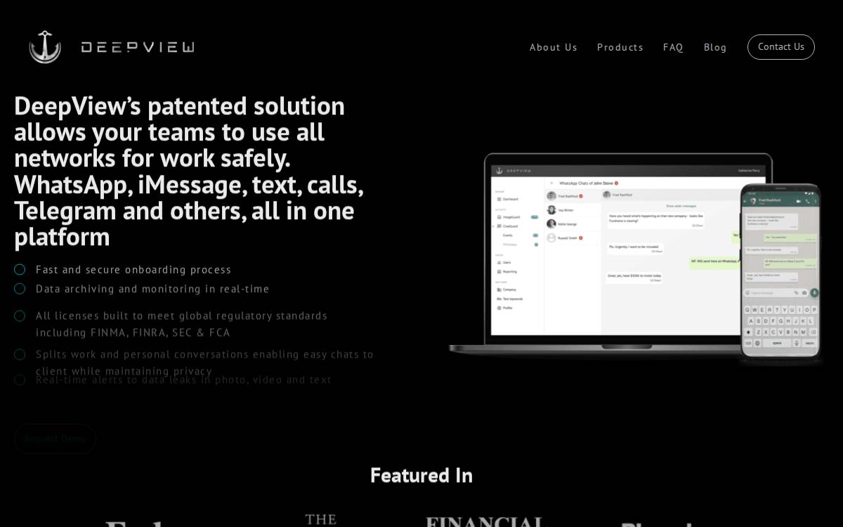 Deepview website preview