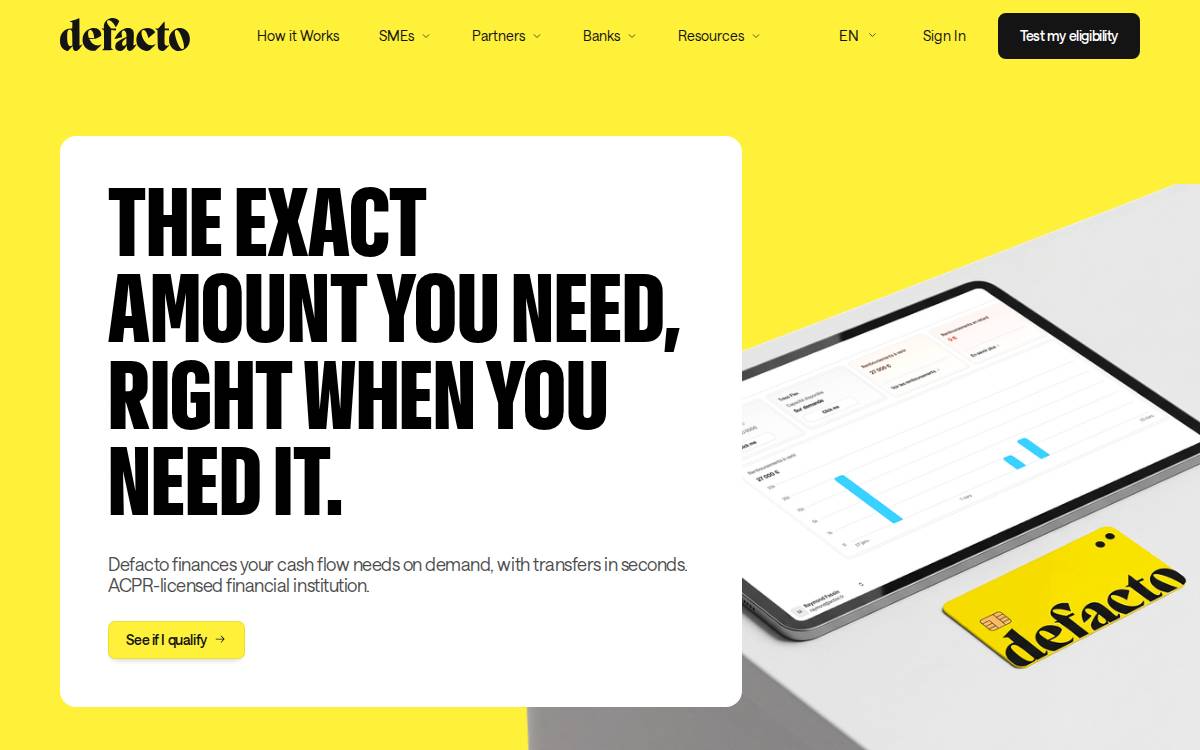 Defacto website preview