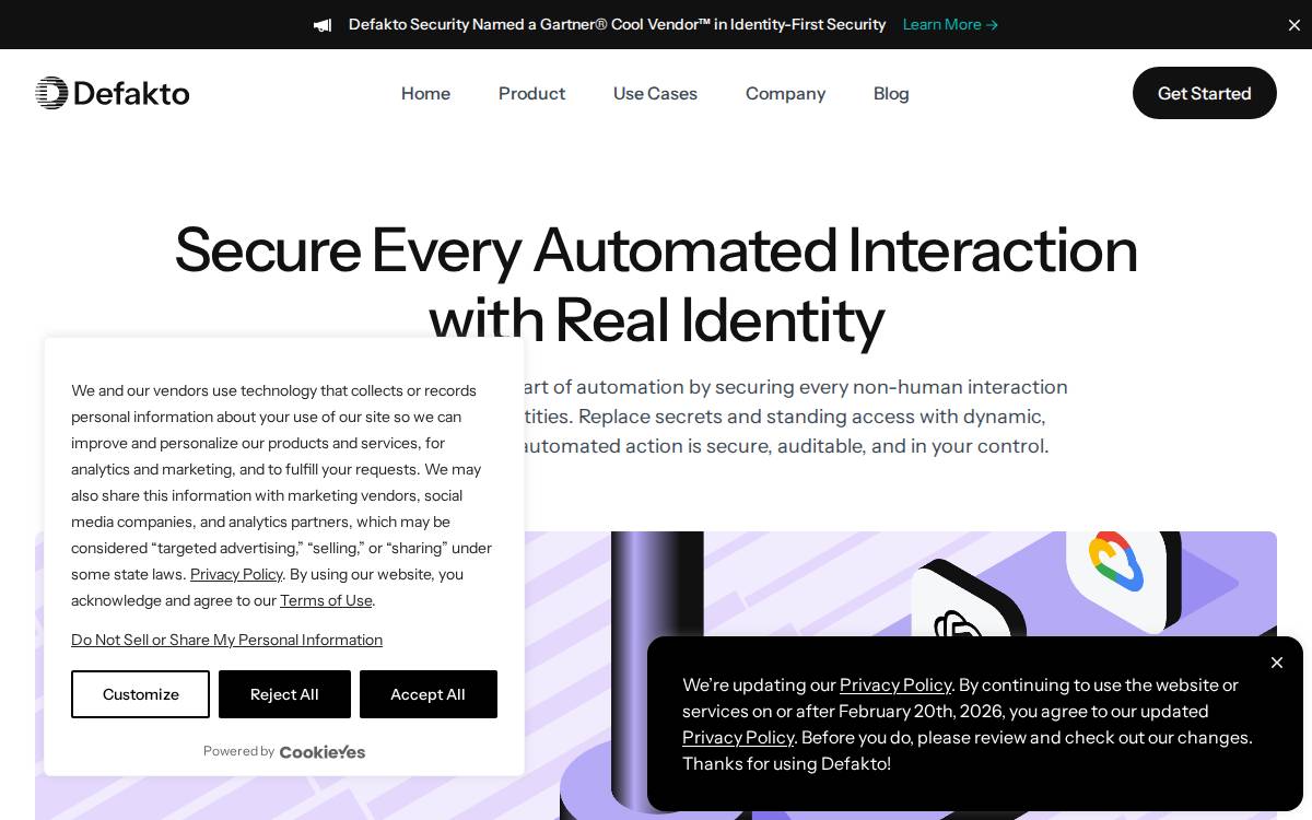 Defakto website preview