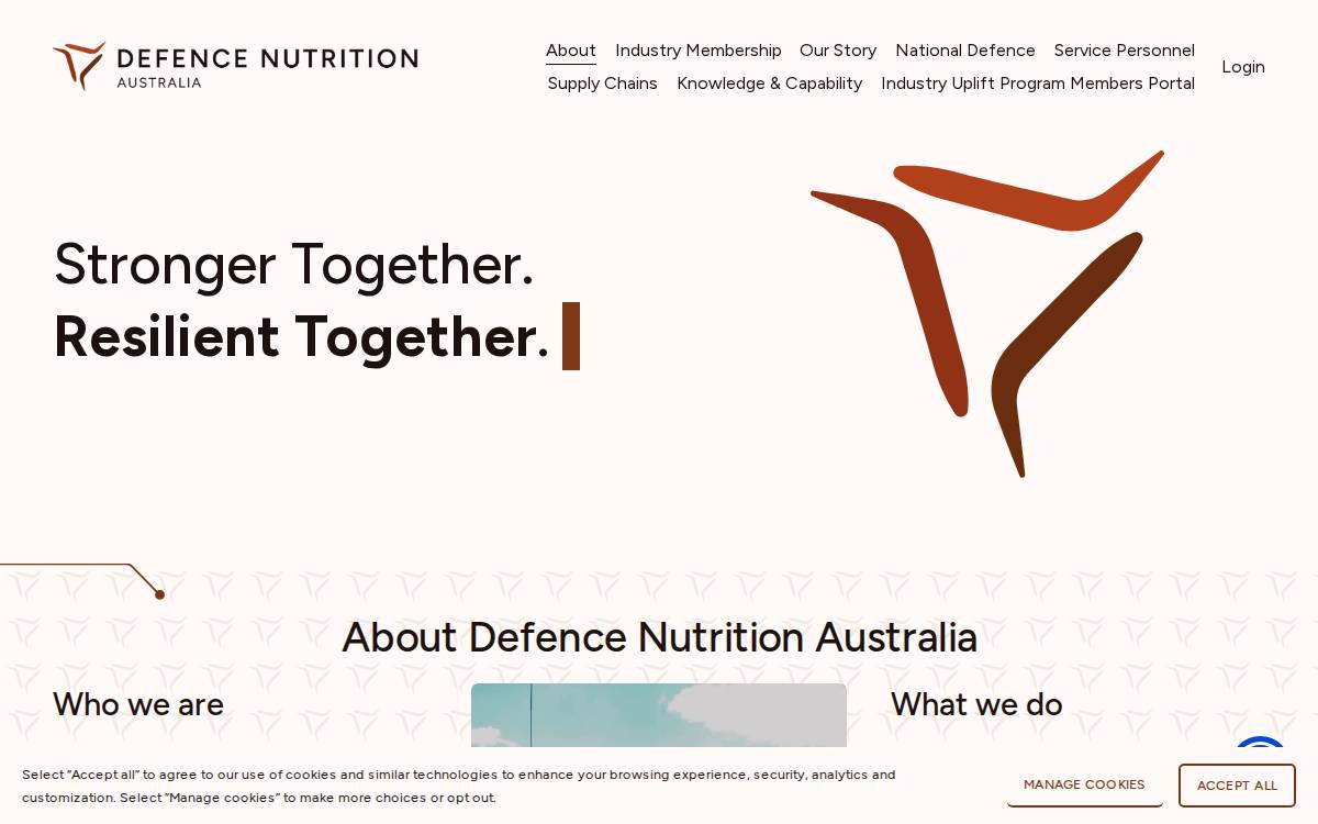 Defence Nutrition Australia website preview