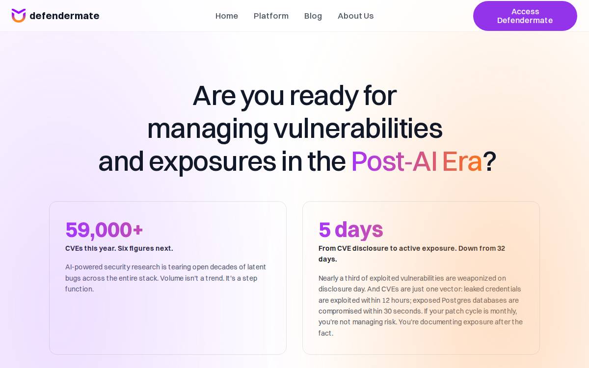 DefenderMate website preview