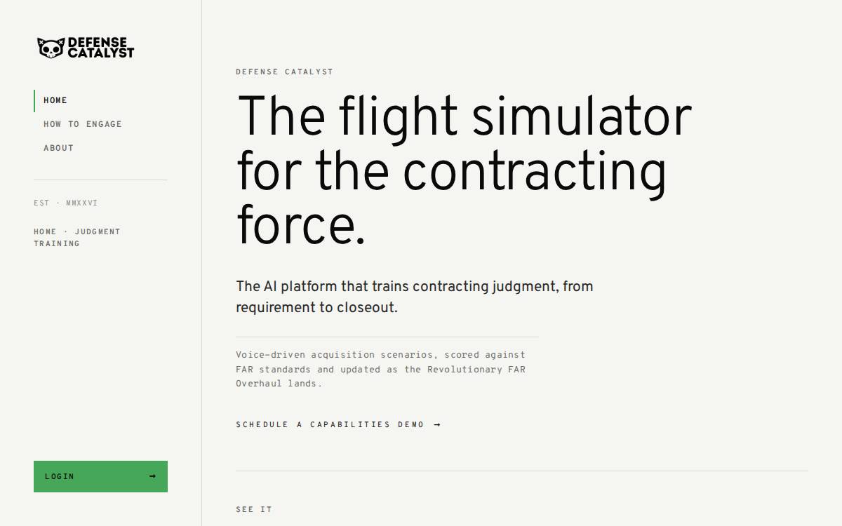 Defense Catalyst website preview
