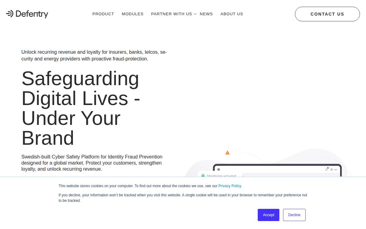 Defentry website preview
