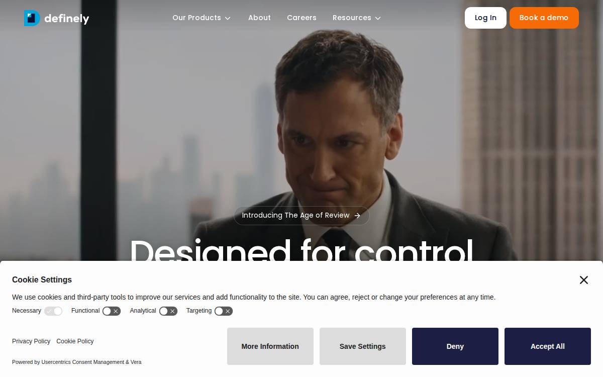 Definely company website preview