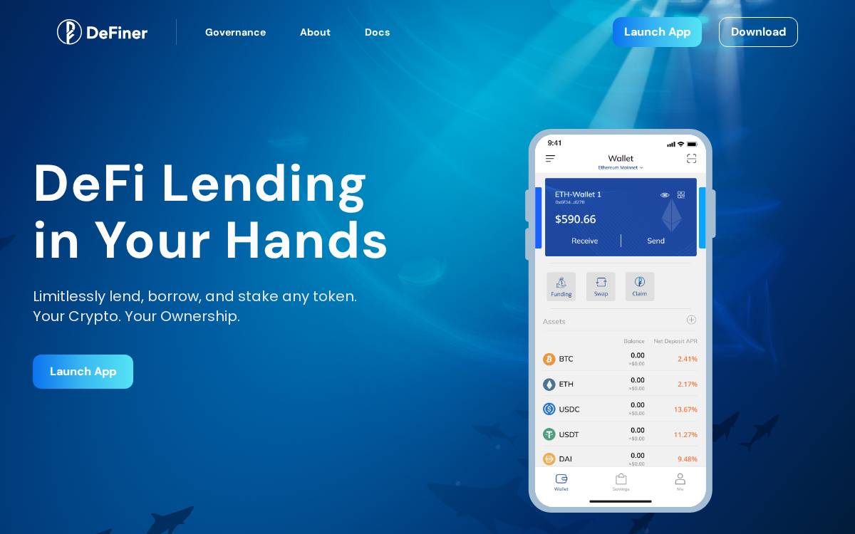 DeFiner website preview