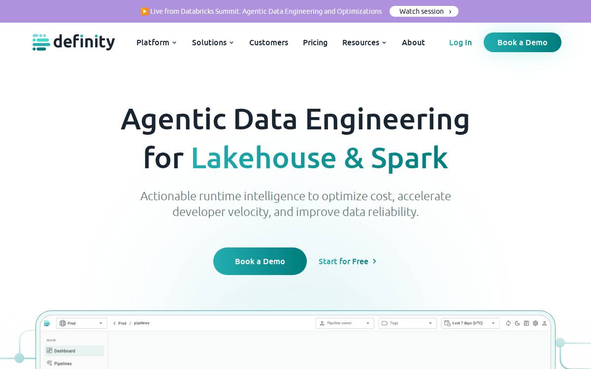 Definity website preview