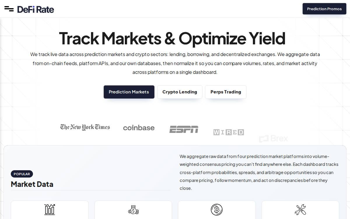 Defirate website preview