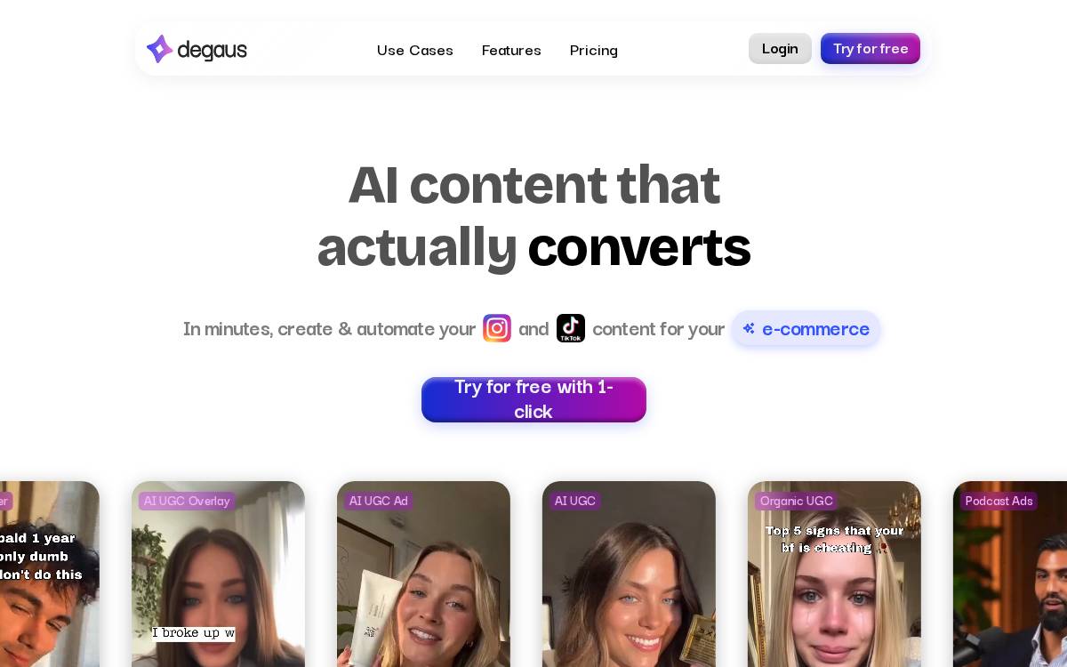 Degaus website preview