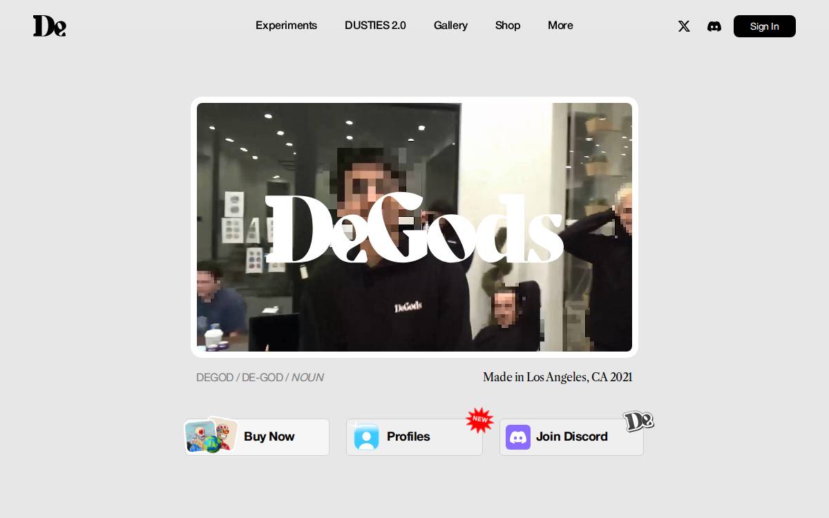 DeGods website preview