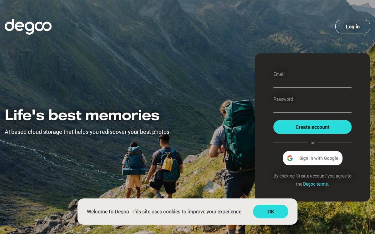 Degoo website preview