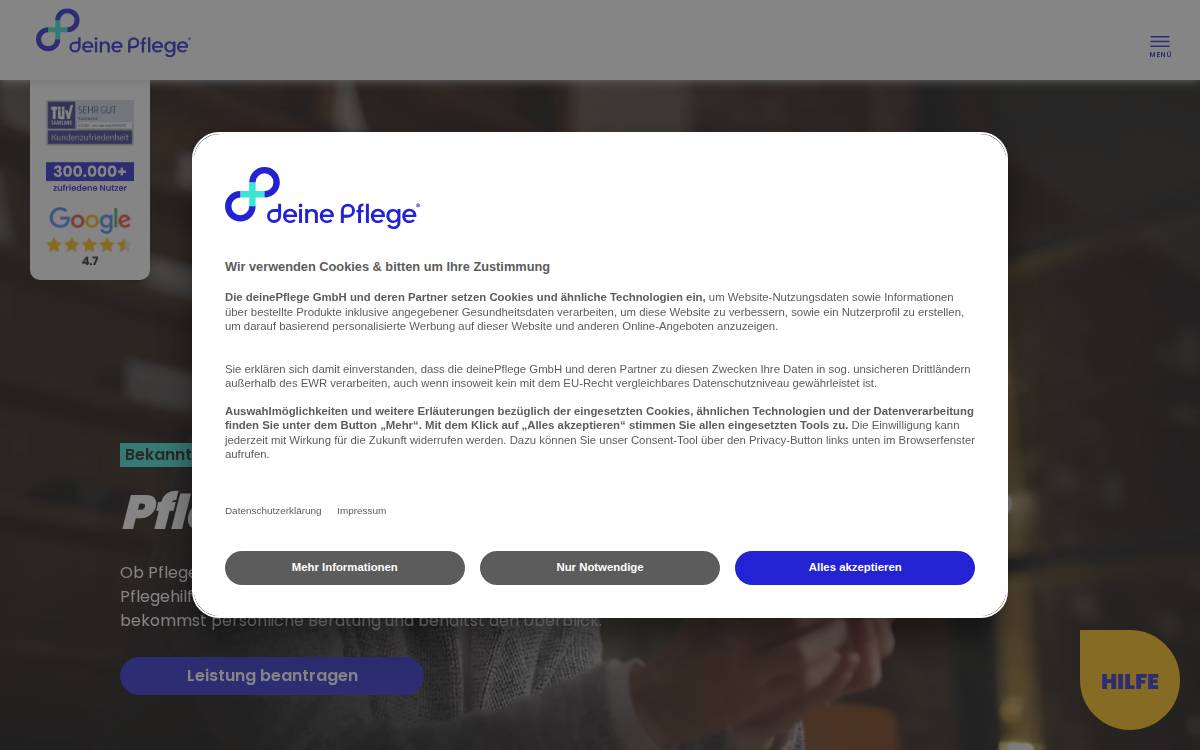 DeinePflege website preview