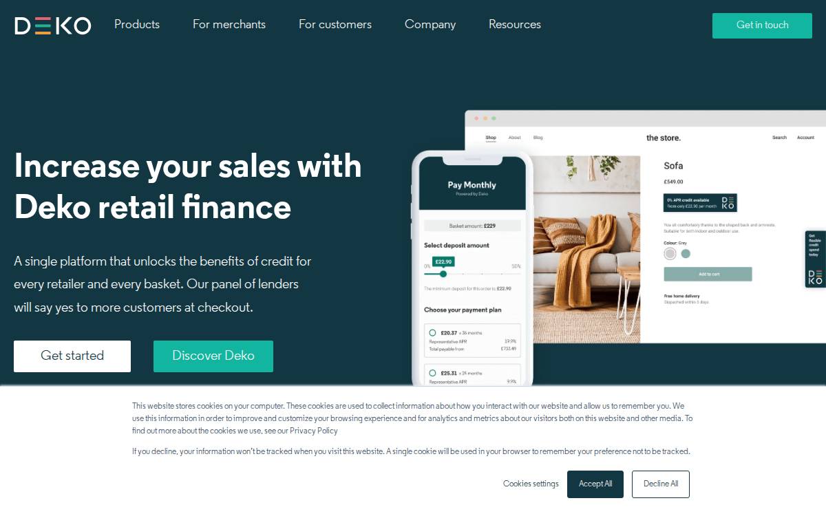 Dekopay website preview