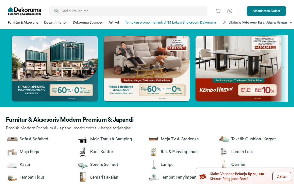 Dekoruma website preview