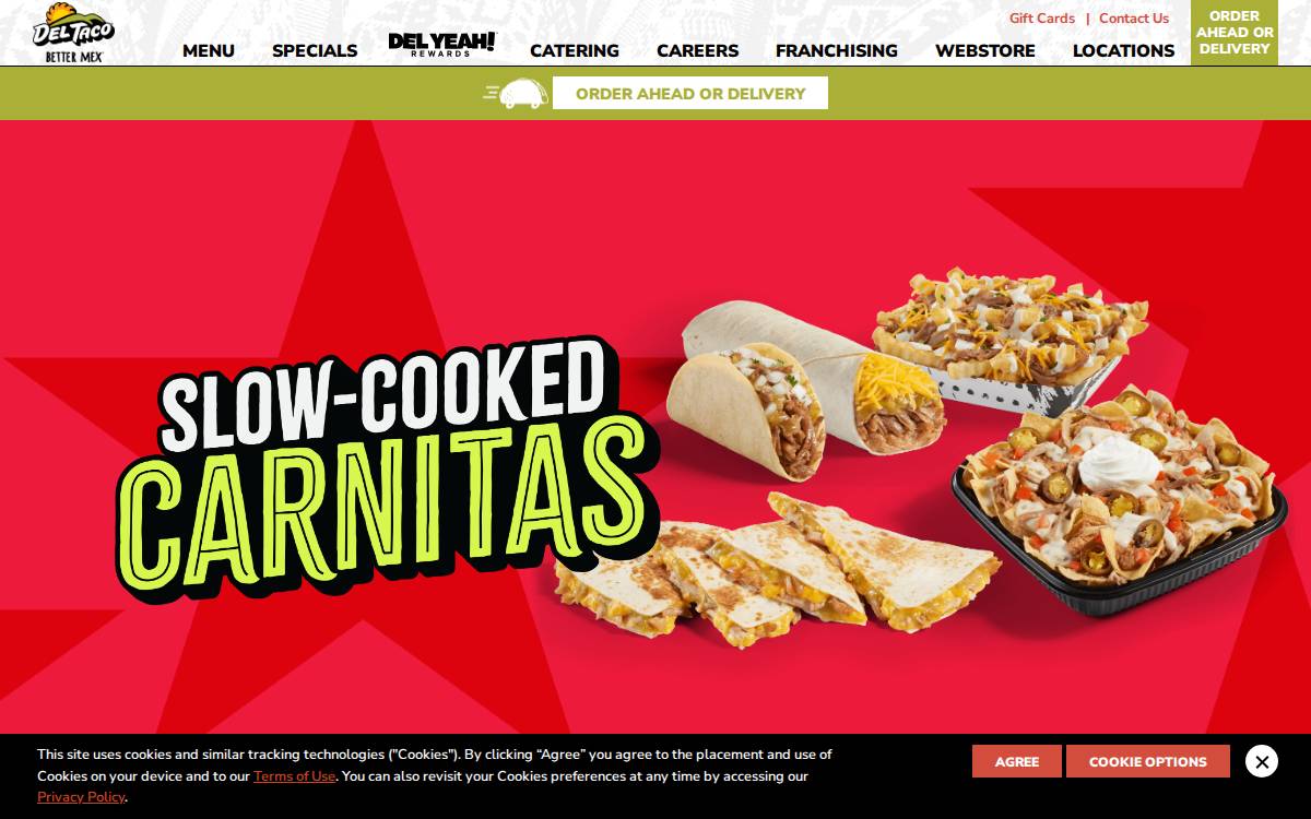 Del Taco website preview