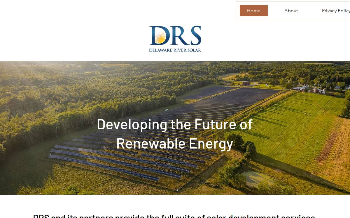 Delaware River Solar website preview