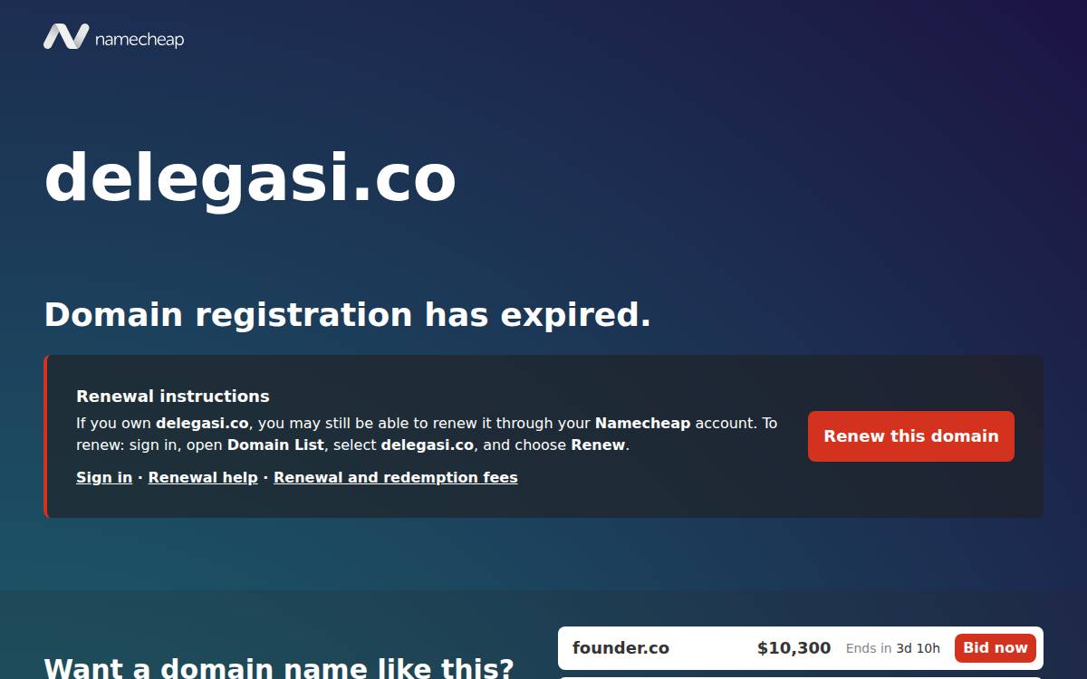 Delegasi website preview