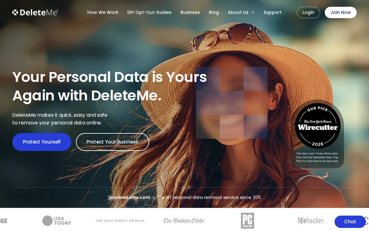 DeleteMe website preview
