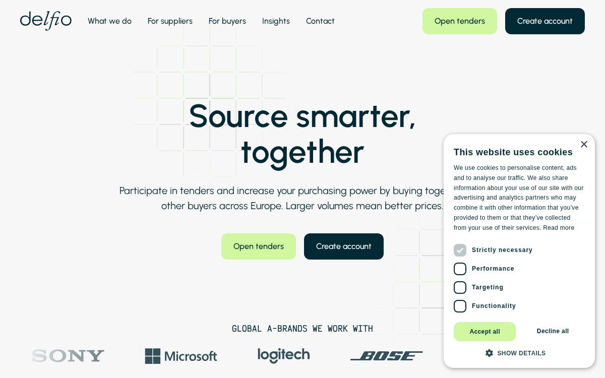 Delfio website preview