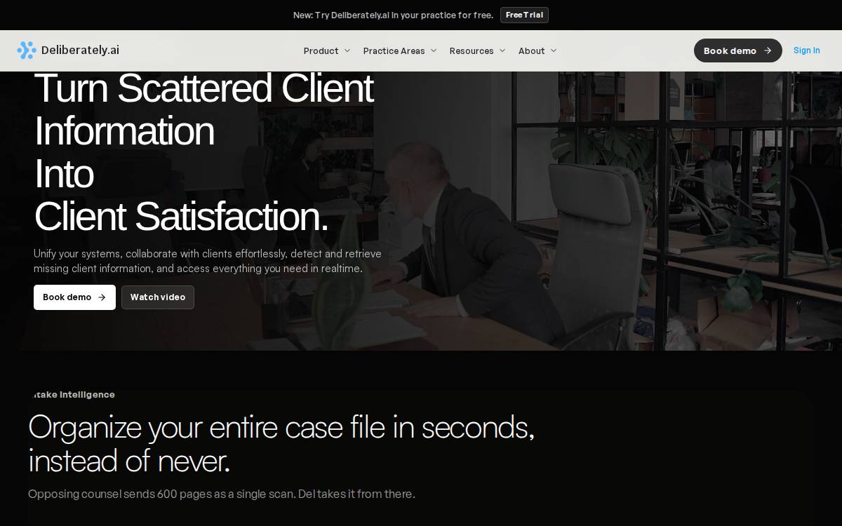 Deliberately website preview