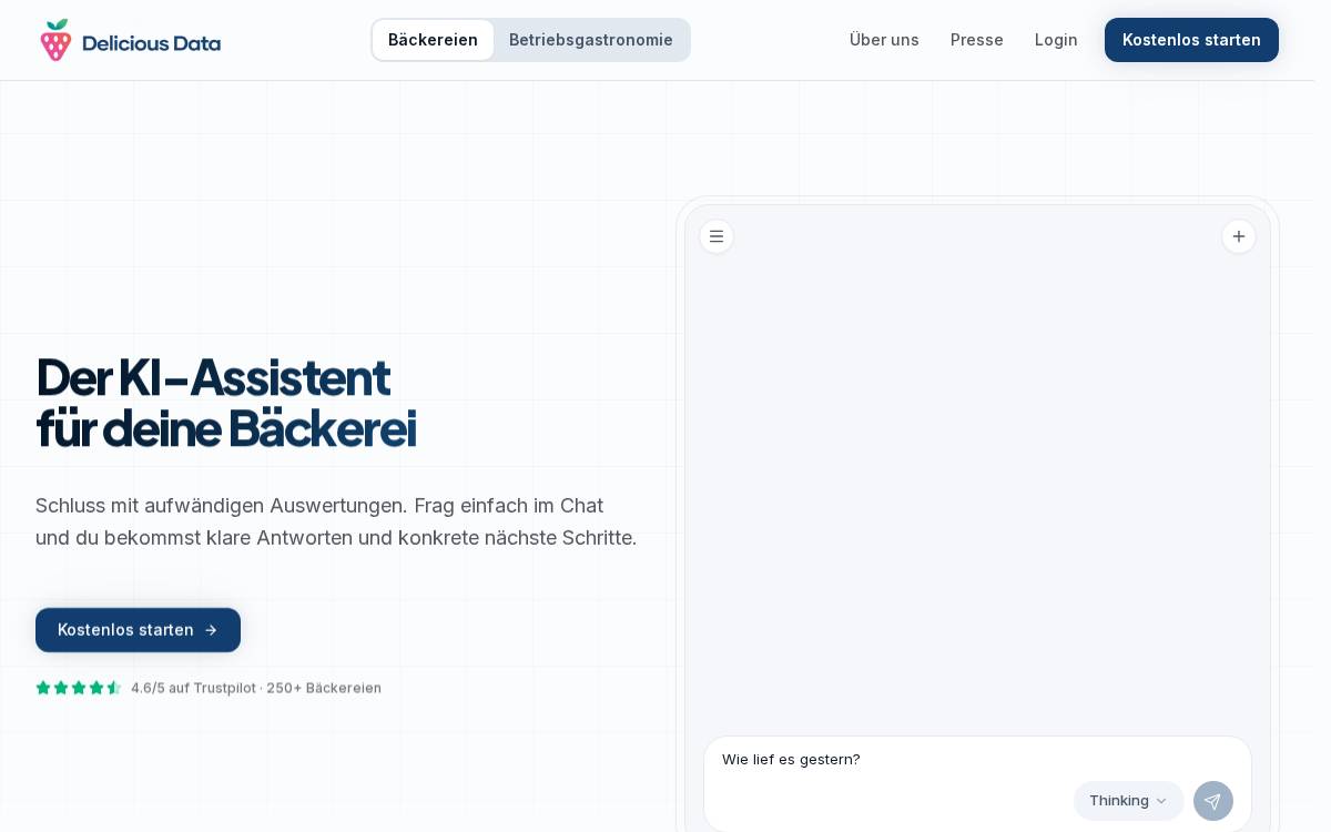 Delicious Data website preview