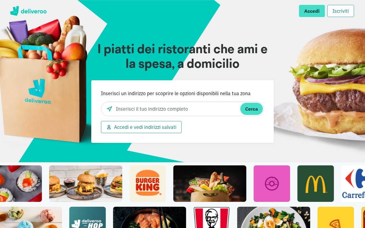 Deliveroo website preview