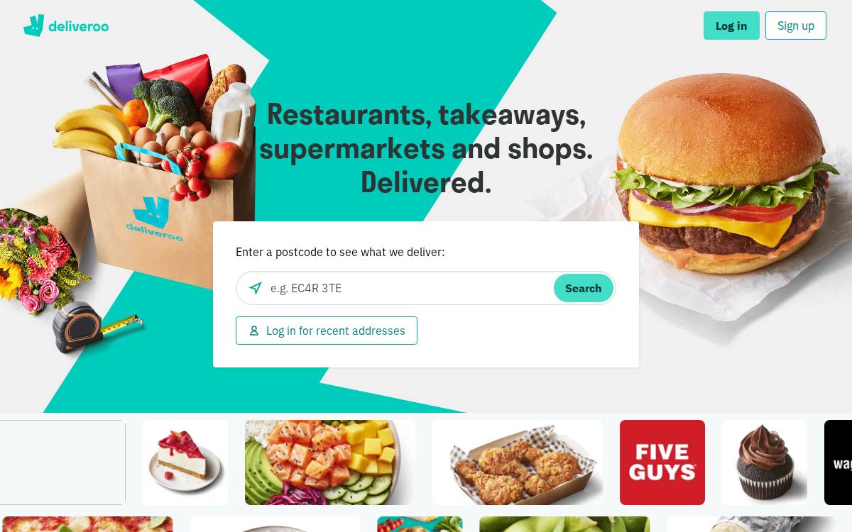 Deliveroo website preview