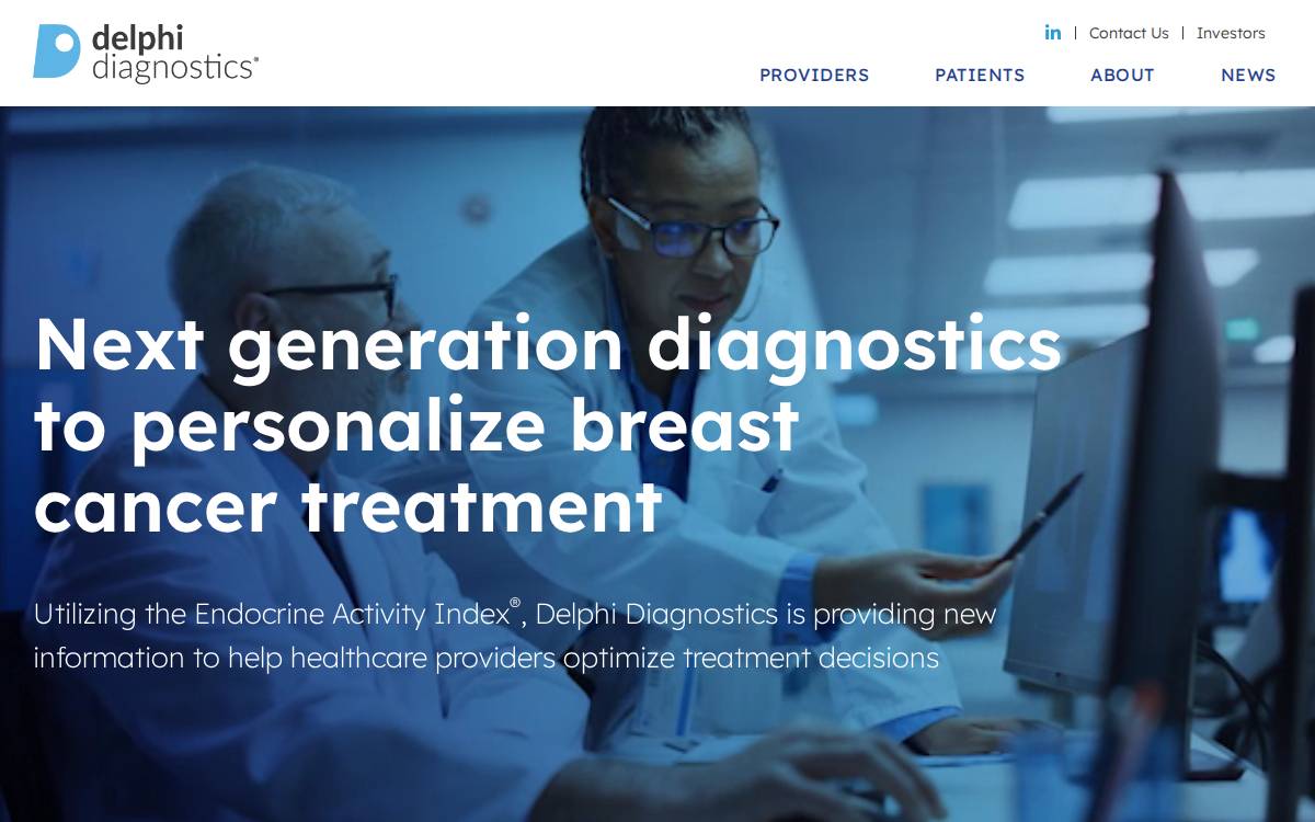 Delphi Diagnostics website preview