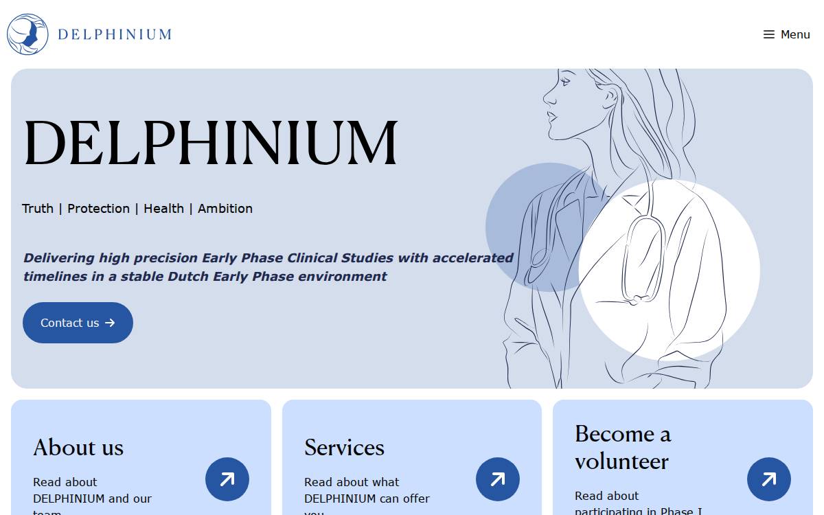 Delphinium website preview
