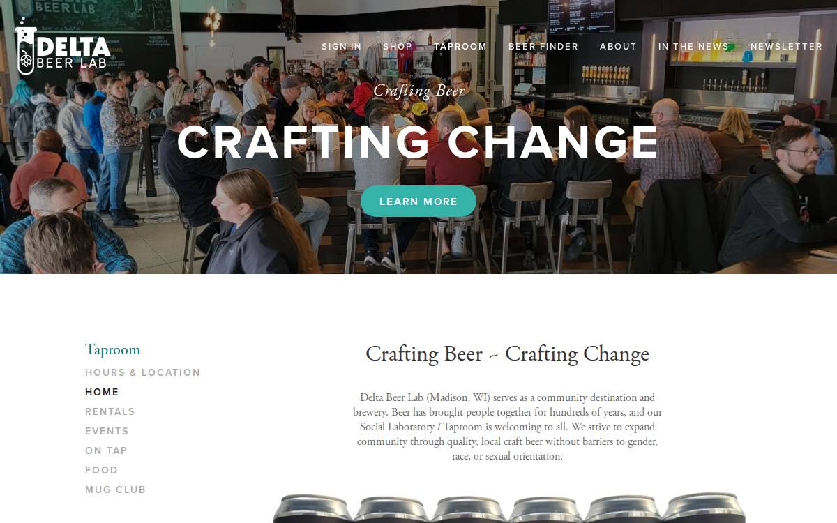 Delta Beer website preview