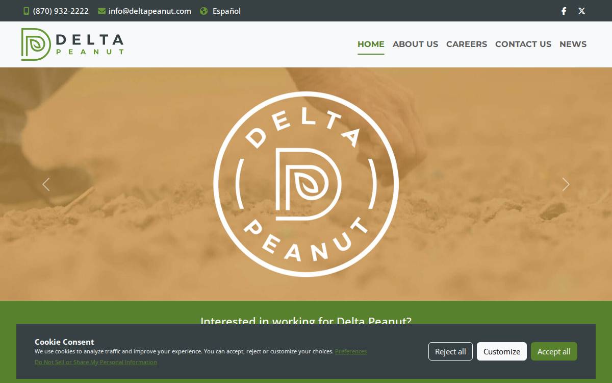 Delta Peanut website preview