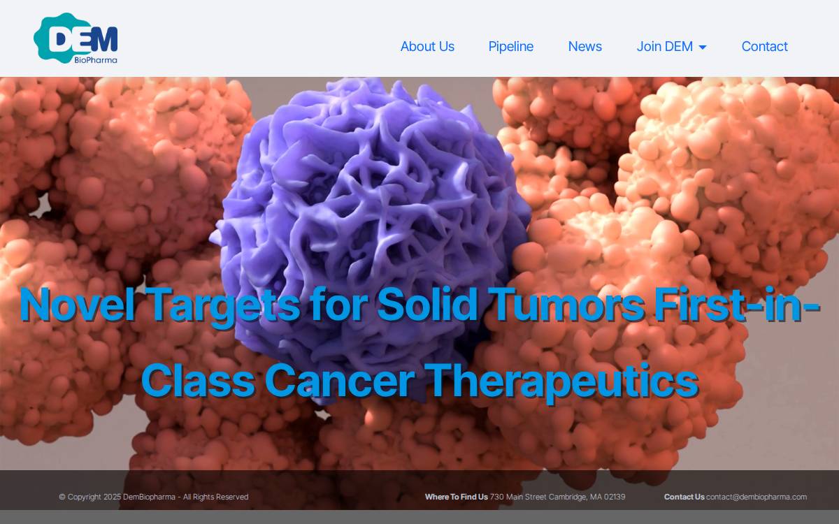 DEM BioPharma website preview