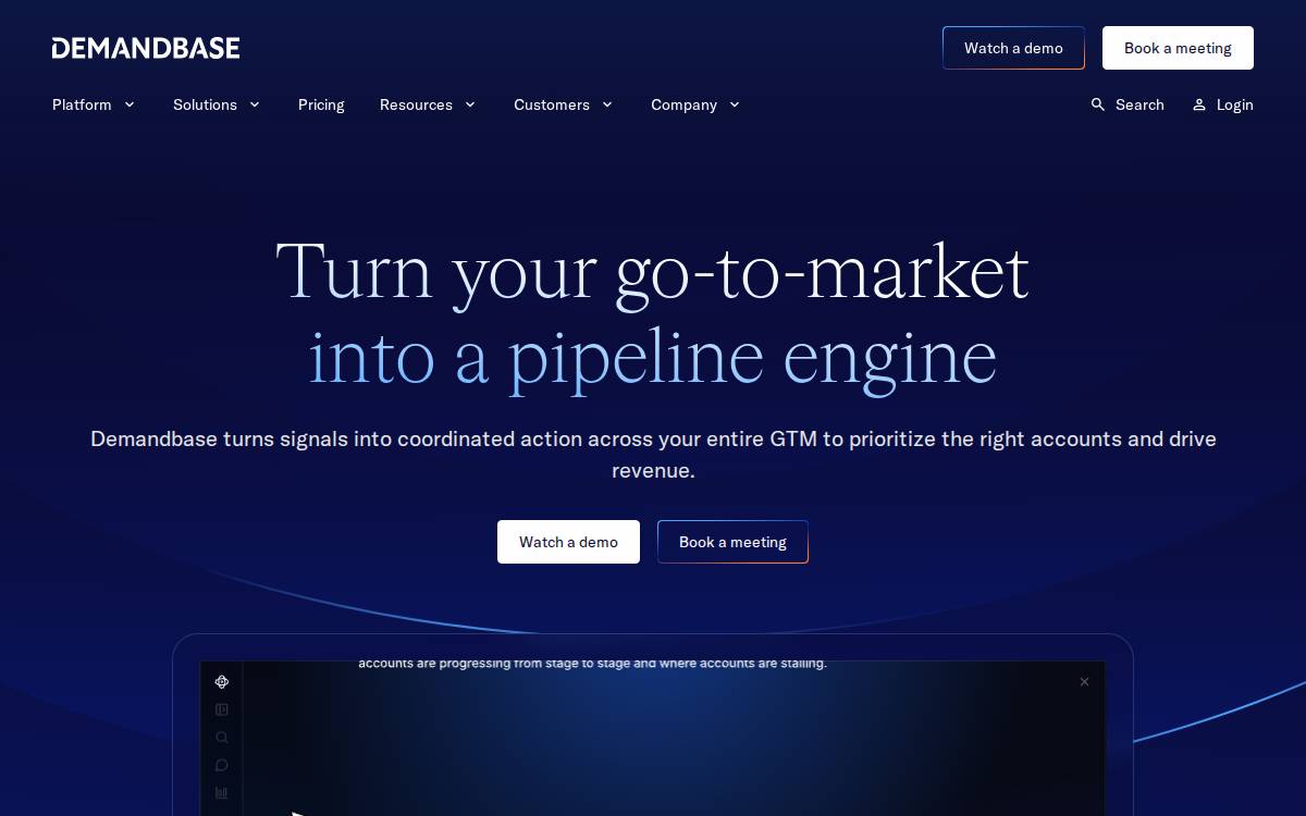 Demandbase website preview