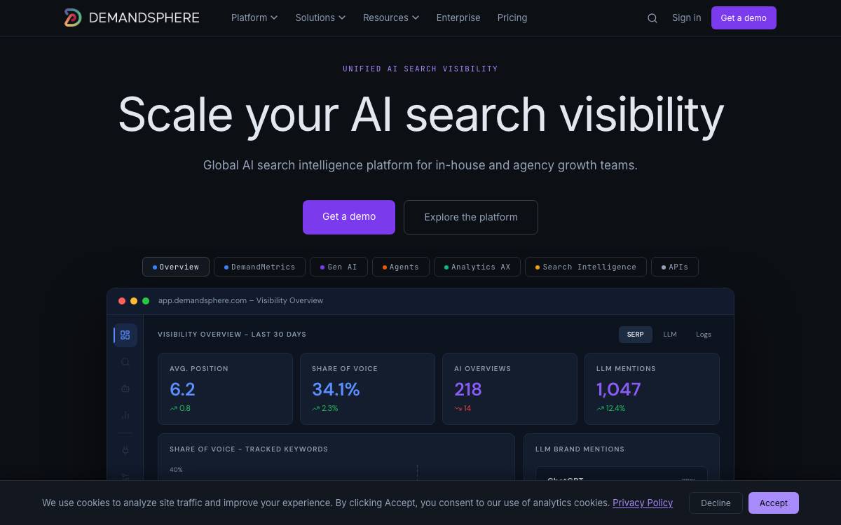 DemandSphere website preview