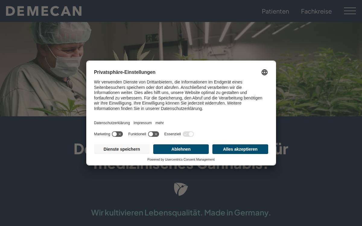 DEMECAN website preview