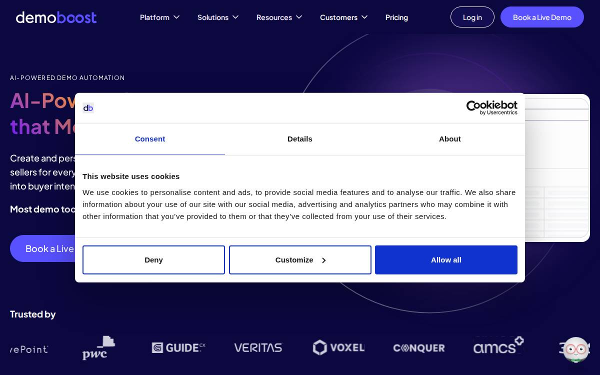 Demoboost website preview