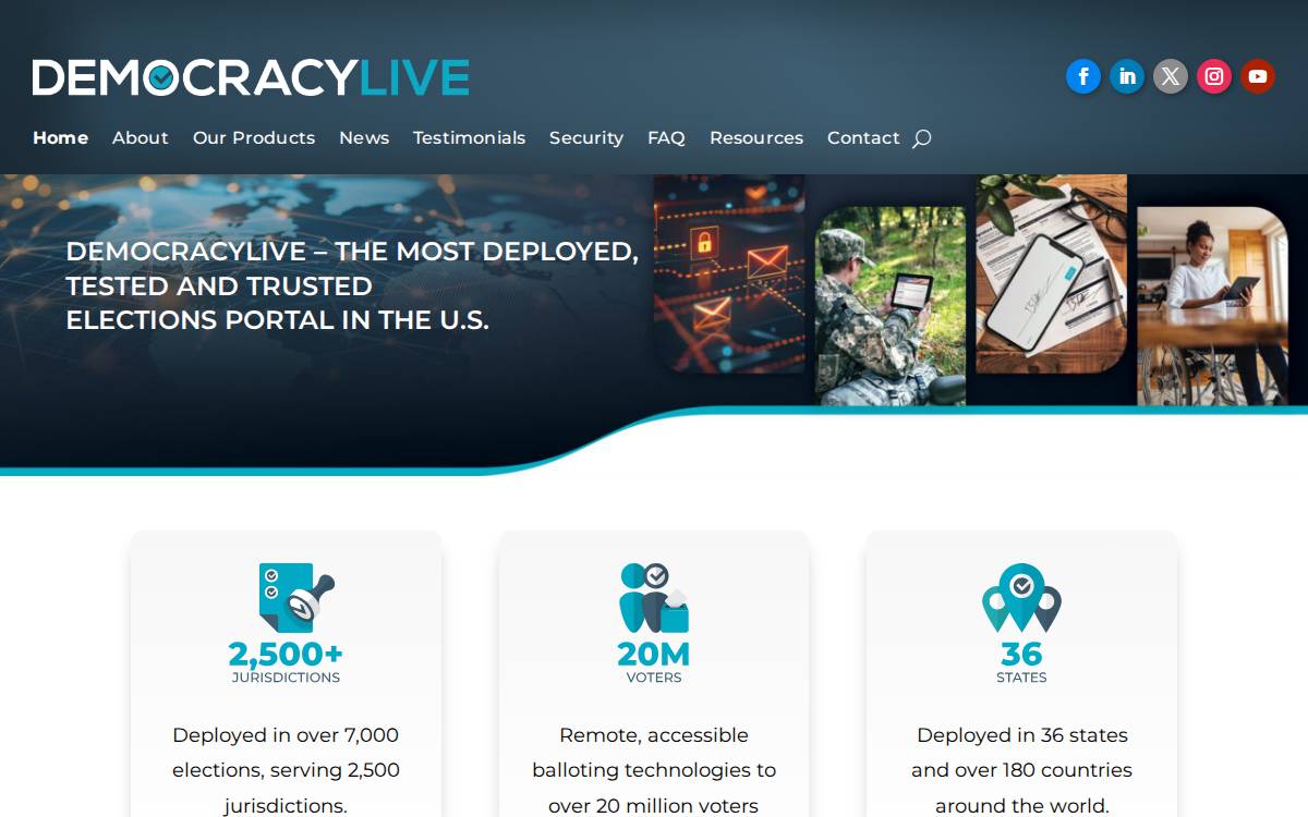 Democracy Live website preview