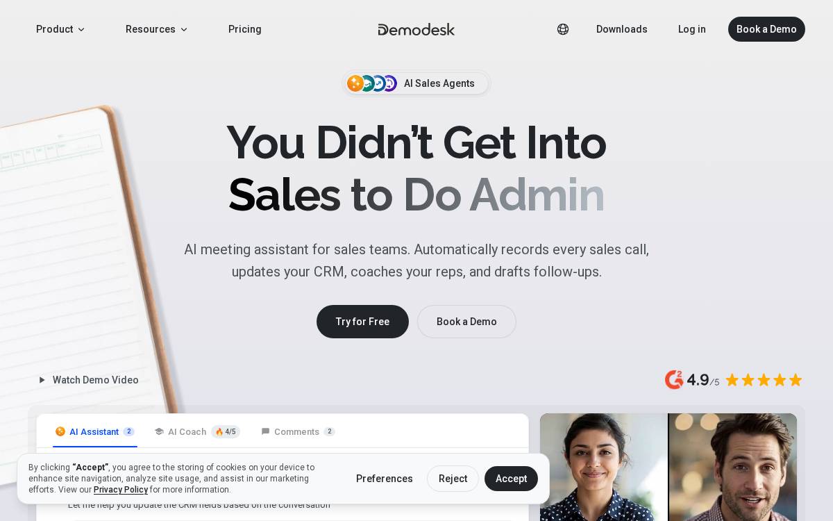 Demodesk website preview