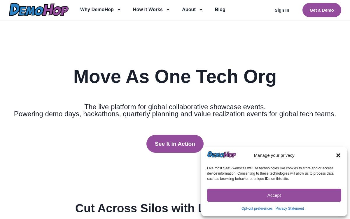 Demohop website preview