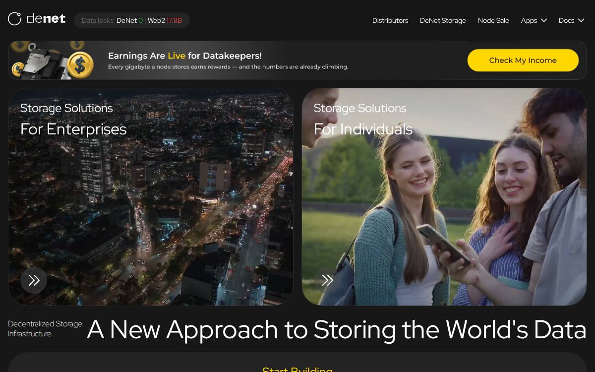 DeNet website preview