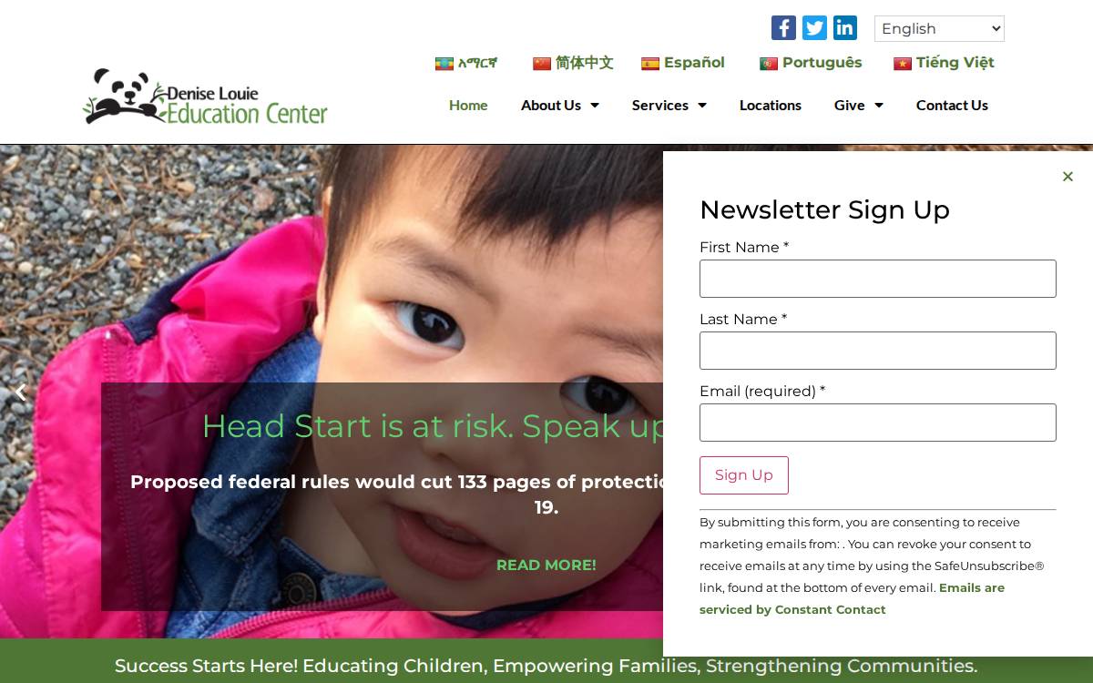 Denise Louie Education Center website preview