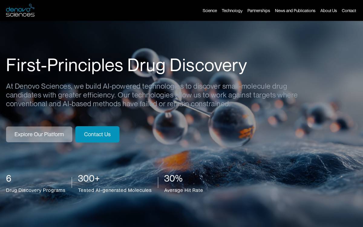Denovo Sciences website preview