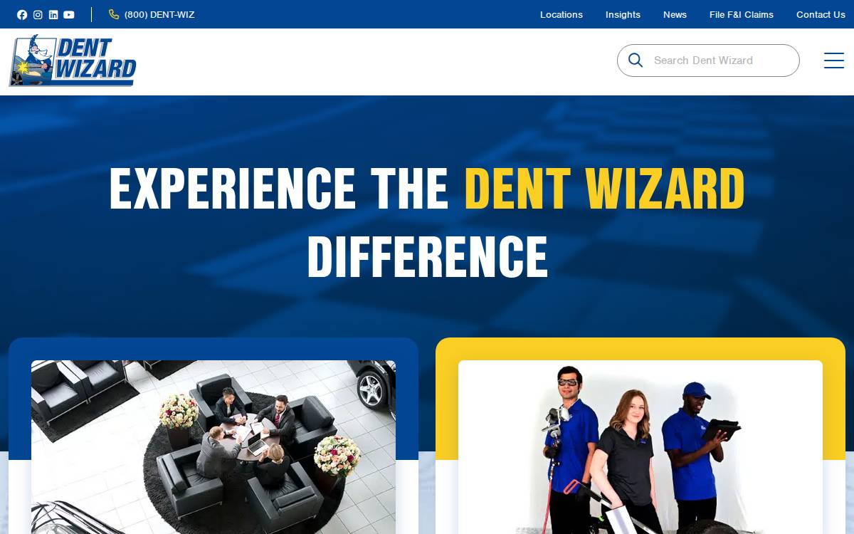 Dent Wizard website preview