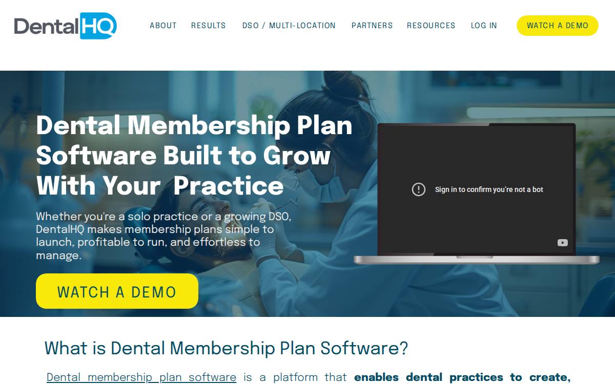 DentalHQ website preview