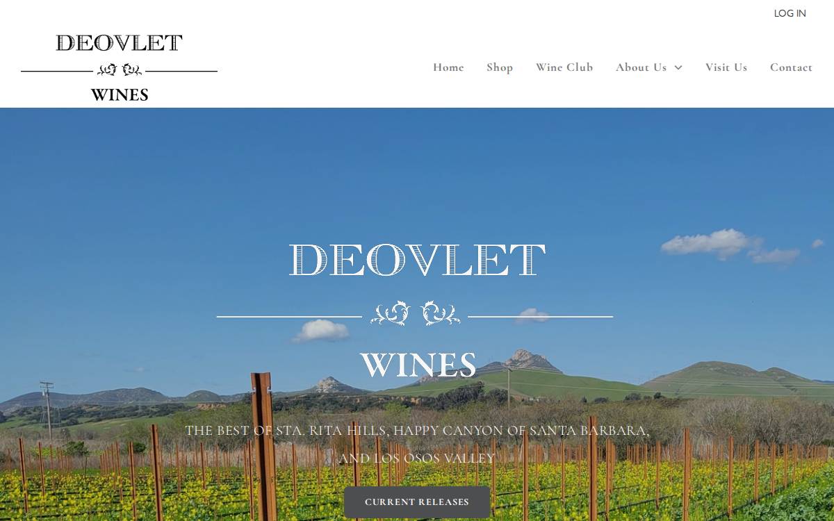 Deovlet Wines website preview